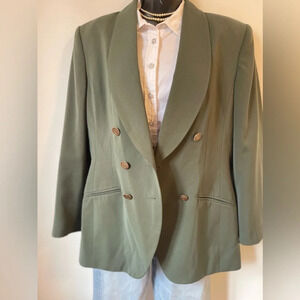 Kasper ASL Women’s  Blazer Green Business Suit Jacket Style size 12